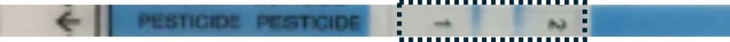 Image of test strip for Pesticide which shows a dark line near the number one and a dark line near the number 2