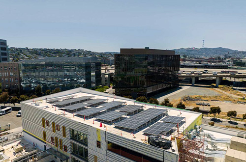 Mission Bay School rooftop solar.