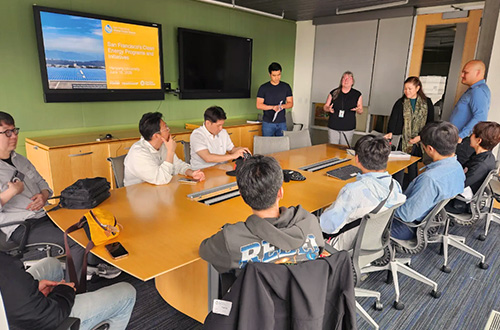 SFPUC Power staff give a presentation to graduate engineering students and professors from Hanyang University.