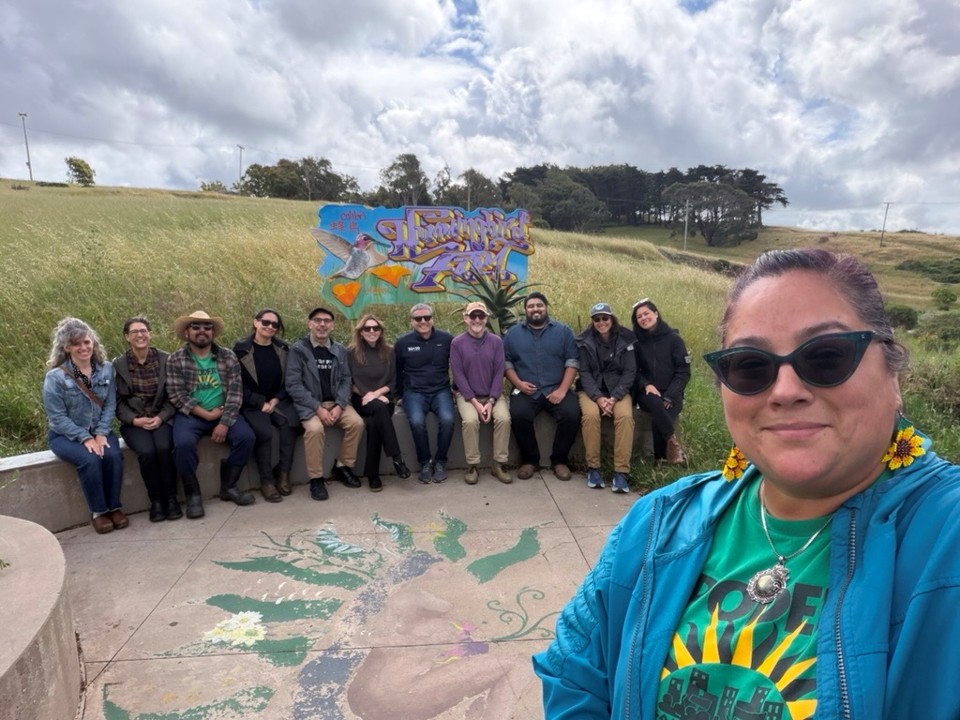 Group selfie with Wade Crowfoot, California State Secretary of Natural Resources (in the middle in sunglasses)