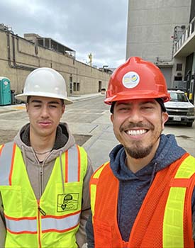 Raven La (left) and Donovan Gomez (right) at the Southeast Treatment Plant in 2025