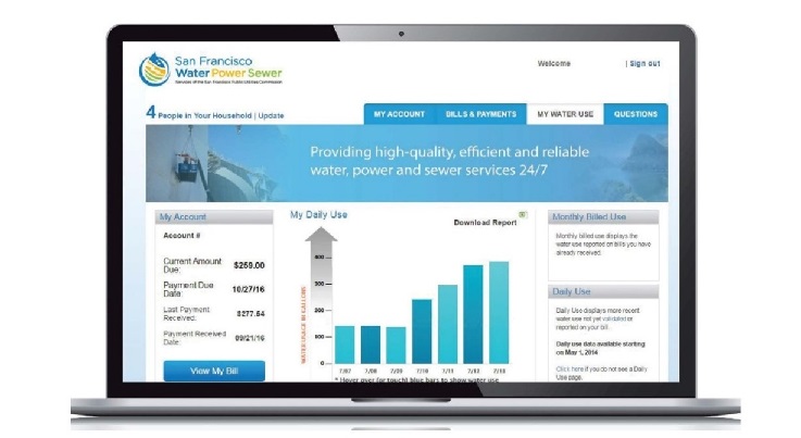 example of page on the myaccount application