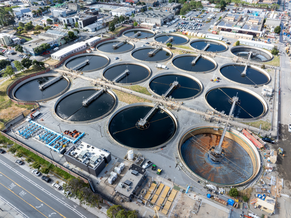 Secondary Clarifiers at the Southeast Wastewater Treatment Plant