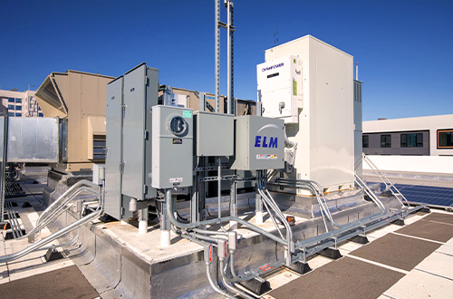 The energy storage that allows this building to be an "island" meaning it can operate normally during an emergency by drawing from stored solar energy.