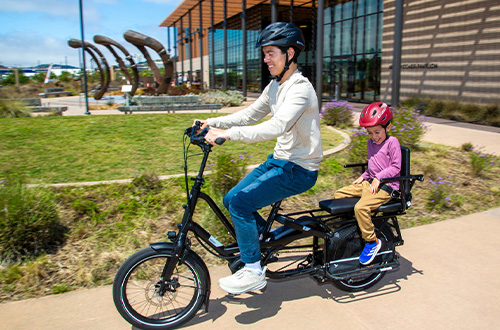 People enjoying an e-bike ride at the Electrify My Ride event.