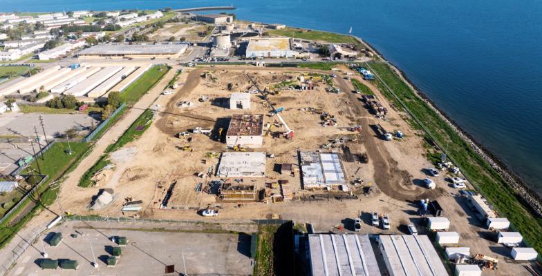 Aerial view of Treasure Island Water Resource Recovery Facility