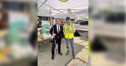 Mayor Daniel Lurie with Jake Herson, Acting Wastewater Communications Manager.