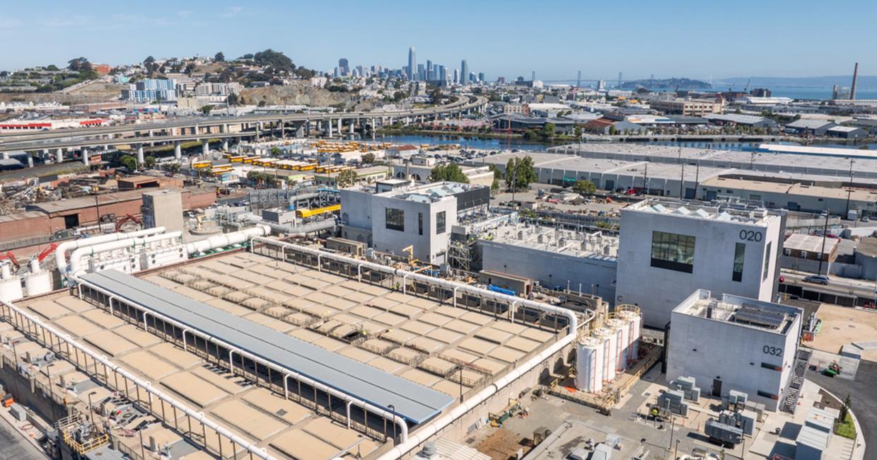 Aerial view of New Headworks Facility Project in San Francisco.