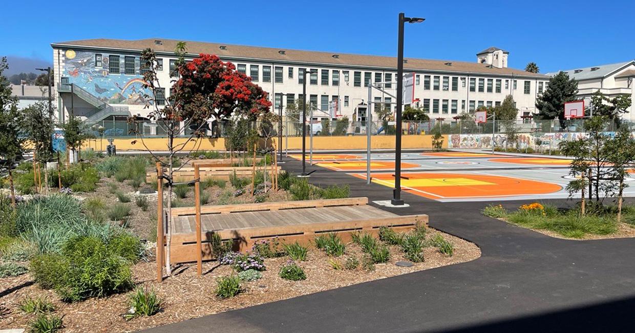 San Francisco Middle School Playground Transformed from Asphalt to Green
