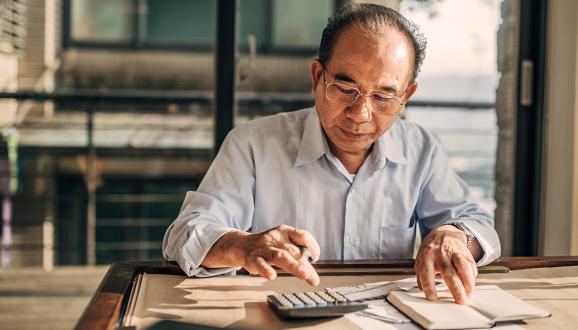 Person looking at utility bill