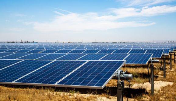 Solar panels on a roof.