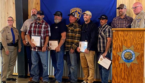 SFPUC staff being honored by CHP Sonora