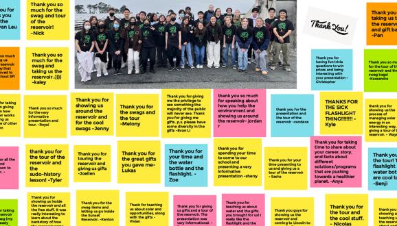 Thank you notes from students of the Green Academy