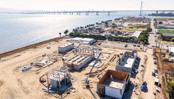 Aerial view ng Treasure Island Water Resource Recovery Facility