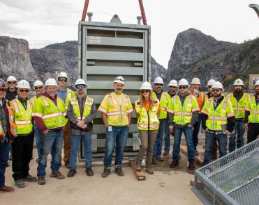 The SFPUC project team and contractors on-site at the O'Shaughnessy Dam in November 2025.
